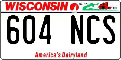 WI license plate 604NCS