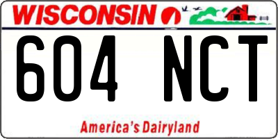 WI license plate 604NCT