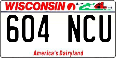 WI license plate 604NCU