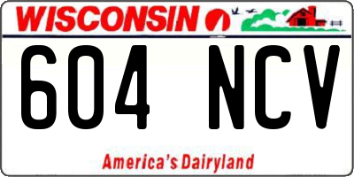 WI license plate 604NCV