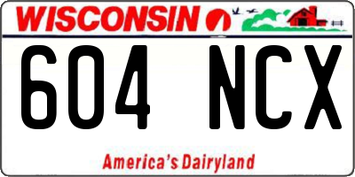 WI license plate 604NCX