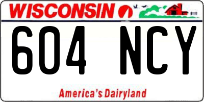 WI license plate 604NCY