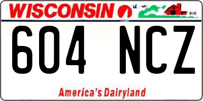 WI license plate 604NCZ