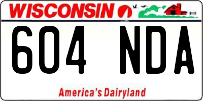 WI license plate 604NDA