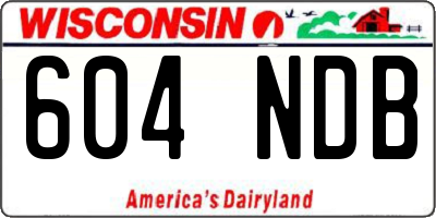 WI license plate 604NDB