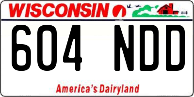 WI license plate 604NDD