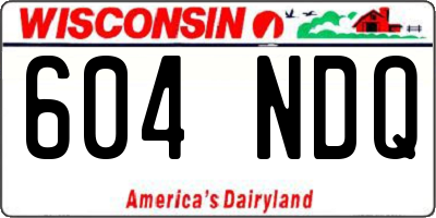 WI license plate 604NDQ