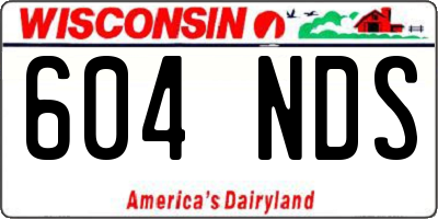 WI license plate 604NDS