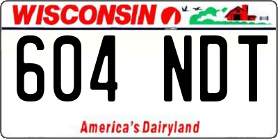 WI license plate 604NDT
