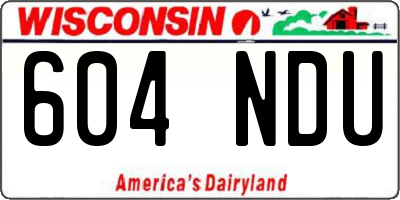 WI license plate 604NDU
