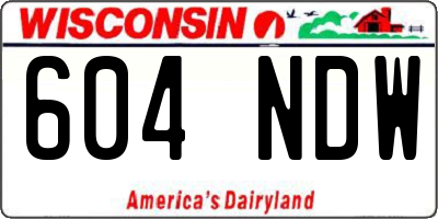 WI license plate 604NDW