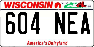 WI license plate 604NEA