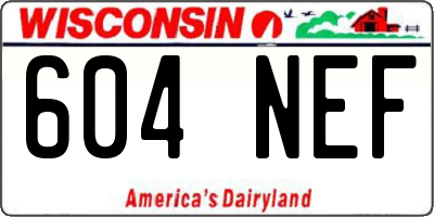 WI license plate 604NEF