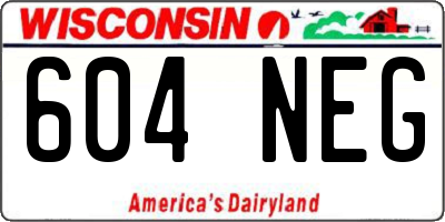 WI license plate 604NEG