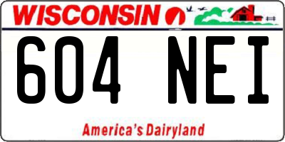 WI license plate 604NEI