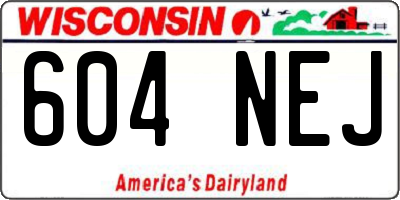 WI license plate 604NEJ