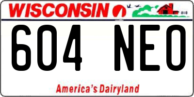 WI license plate 604NEO