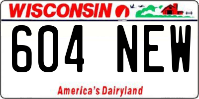WI license plate 604NEW