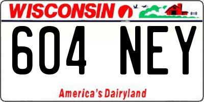 WI license plate 604NEY