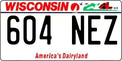 WI license plate 604NEZ