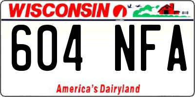 WI license plate 604NFA