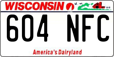 WI license plate 604NFC