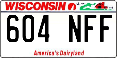 WI license plate 604NFF