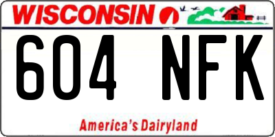 WI license plate 604NFK