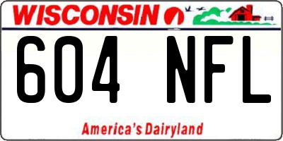WI license plate 604NFL