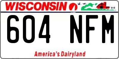 WI license plate 604NFM