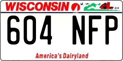 WI license plate 604NFP