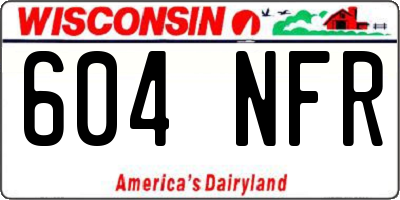 WI license plate 604NFR