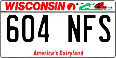 WI license plate 604NFS