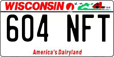 WI license plate 604NFT