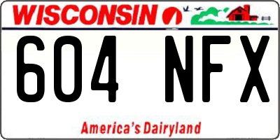 WI license plate 604NFX