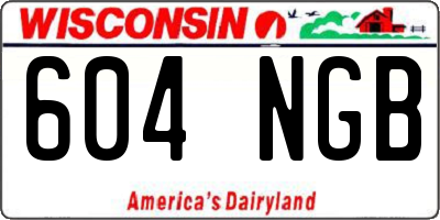 WI license plate 604NGB