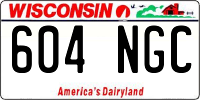 WI license plate 604NGC
