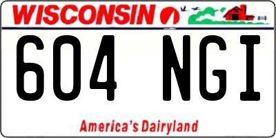 WI license plate 604NGI