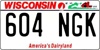 WI license plate 604NGK