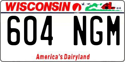 WI license plate 604NGM