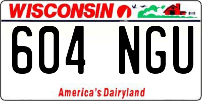 WI license plate 604NGU