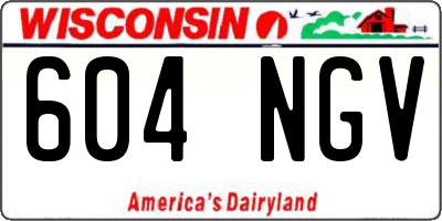 WI license plate 604NGV