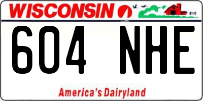 WI license plate 604NHE