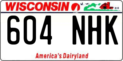 WI license plate 604NHK