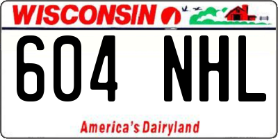 WI license plate 604NHL