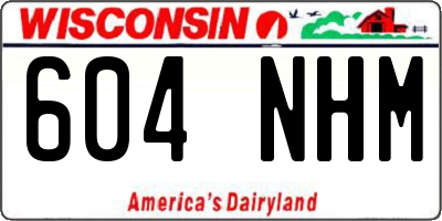 WI license plate 604NHM
