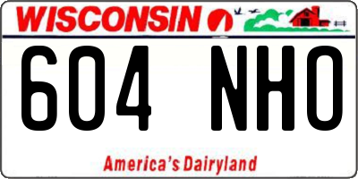 WI license plate 604NHO