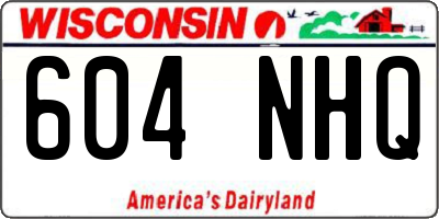 WI license plate 604NHQ