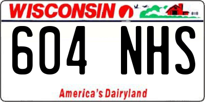 WI license plate 604NHS