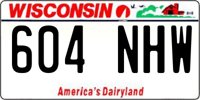 WI license plate 604NHW